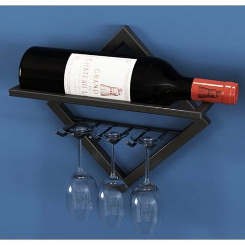 Iron Wall Mount Wine Glass Hanging Holder Goblet Wine Storage Organizer Rack for Holder Glasses Whiskey Hanger Shelf Bar Kitchen