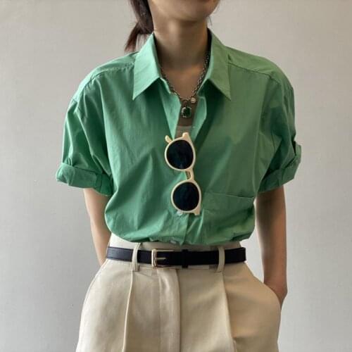 Shirt Women Summer Ete 2021 Kpop Clothes Green Vintage Blouse Tops Mujer Designer Sunscreen Blusa De Frio Feminina Cardigan