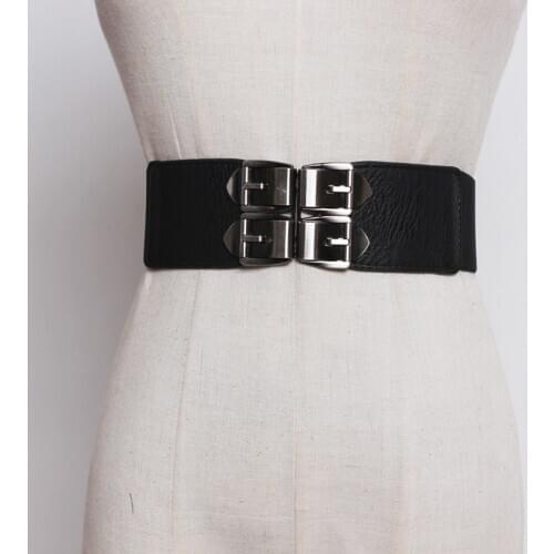 Womens runway fashion PU leather elasticCummerbunds female vintage Dress Corsets Waistband Belts decoration wide belt R3347