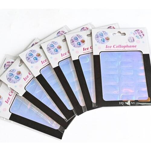 1pc Korean Ice Aurora Sticker For Nail Art Self-Adhesive Glass Foils-Decals Ice Cube Manicure Decorations Sticker