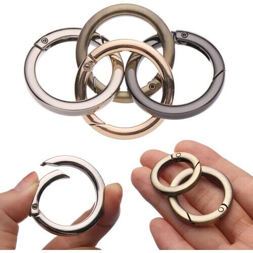 1 PC Zinc Alloy Plated Gate Snap Clasp Clips Spring O-Ring Buckles Round Push Trigger Bag Belt Hooks Purses Handbags Carabiner