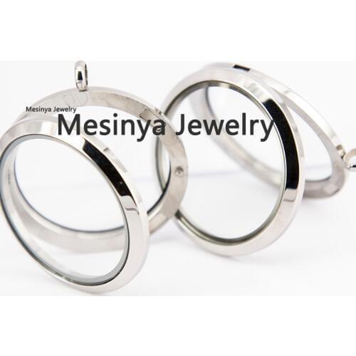 10pcs 38mm new trendy plain Stainless steel glass locket for floating charms keepsake xmas gift mothers gift