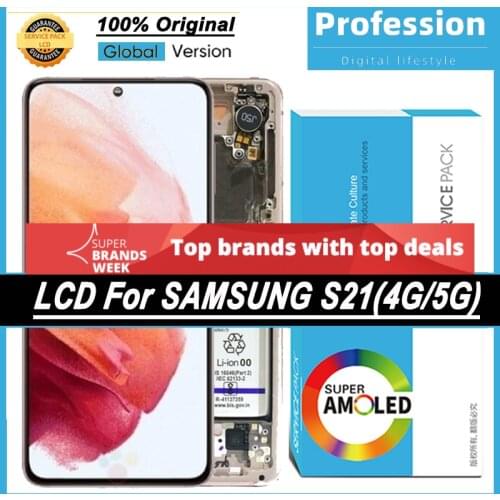 100% Original 6.2'' AMOLED Display for Samsung Galaxy S21 G990F SM-A990F/DS Full LCD Touch Screen Repair Parts + Service Pack