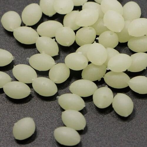 J6PF 100Pcs Oval Luminous Fishing Lures Fishing Beads Sea Hard Floating Float Tackles