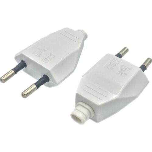 2 Pcs new type German Type European standard Power 2 Pin Plugs Network Cables 2.5A 220V Electric Contact