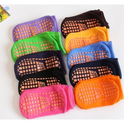 20 pairs / Pack! Men & women & child trampoline socks pvc rubber bottom anti-slip yoga socks cotton elasticity Protection foot