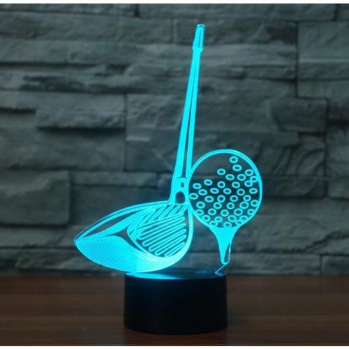 Golf 3D LED Night Light 7 Color Change Acrylic Table Lamp as Home Decorations Lights Best Gift For Husband Father Friends