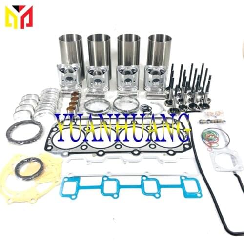 4TNV98 Engine Rebuild Kit With Valve & Seat Overhual Repair Gasket Set For Yanmar & John Deer Tractor Liner Piston Ring Bearing