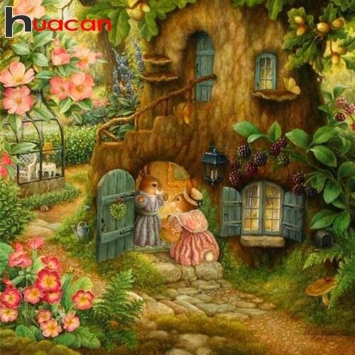 Huacan 5d Diamond Painting New Arrivals Rabbits Cartoon Cross Stitch Kits Embroidery Needlework Sets House Mosaic Home Decor