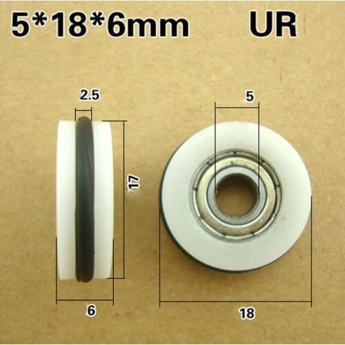 Free Shipping 10pcs 5*18*6 rubber sliding roller wheel low noise o ring type roller LOW NOISE ROLLER
