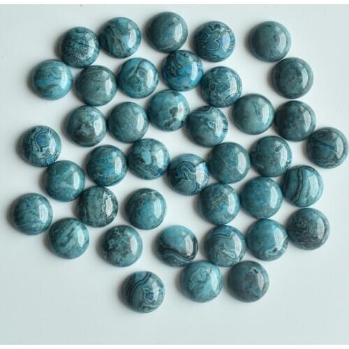 2020 Fashion natural blue onyx 12mm round shape CABOCHON beads for jewelry accessories making free Wholesale 50pcs/lot free