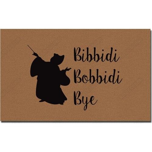 Welcome Doormat Entrance Door Print on Demand Wizard Design Bibbidi Bibbidi Bye Rubber Carpet In The Hallway Front Door Mat