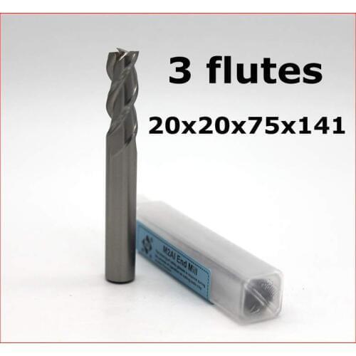 Router bit 10 pcs 20*20*75*141 of 3 Flute HSS End Mill flat end milling cutter cnc machine tool