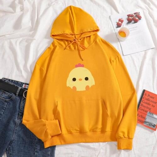 Chicken Print Hoodies Women Aesthetic Vintage Pullover Sweatshirt Cartoon Oversized Women Hoodie Cotton Sweatshirts Cute Hoodies