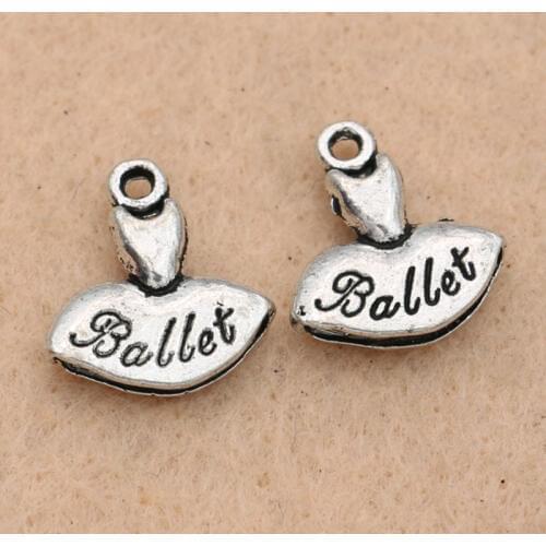 KJjewel Antique Silver Plated Ballet Skirt Charms Pendants Jewelry Making Accessories DIY Jewelry Findings 16x14mm