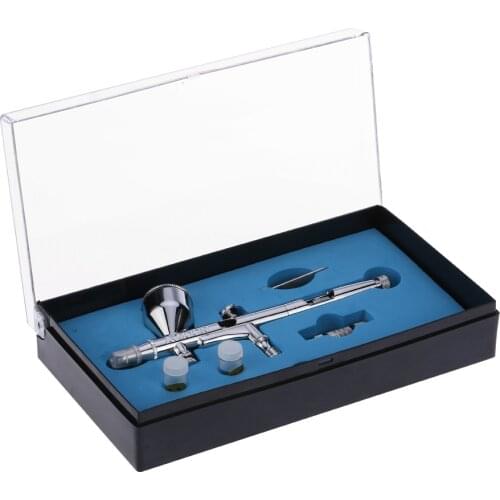KKmoon Gravity Feed Dual-Action Airbrush Kit Set for Art Craft Paint Hobby Model Body Nail Air Brush 0.2/0.3/0.5mm 9cc