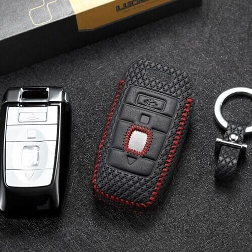 Luckeasy Leather Key Cover for Rolls-Royce Phantom 2018 Black Badge Edition 2017 6.6t CAR holder case key4Y