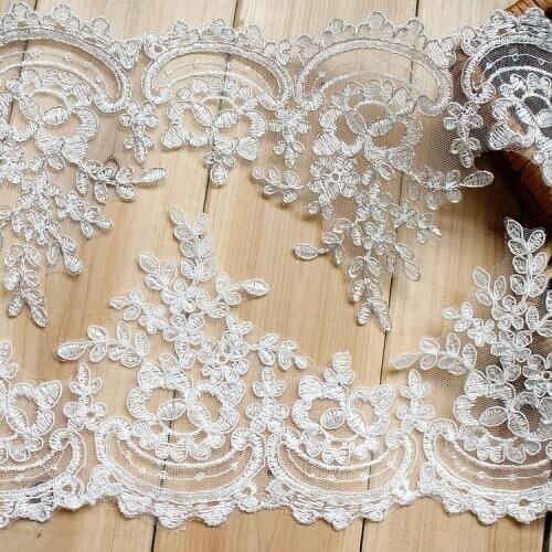 2Yards/lot 15.5Cm Wide Refined Luxury Continental Car Bone Wave Lace Wedding Dress Accessories Lace Trim Z534