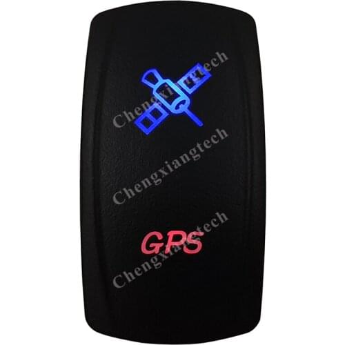 GPS Rocker Switch 5 Pins SPST On/Off Blue & Red Led 20A/12V 10A/24V Toggle Switch for Cars,Trucks, RVs, Boats