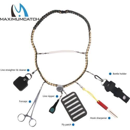 Maximumcatch Fly Fishing Lanyard W/Fishing Forceps Line Cleaner Nipper Patch Holder Tools
