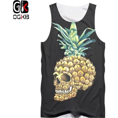 OGKB Black Vest Men/women Cool Print Hand Bone 3D Tank Top Summer Hiphop Bodybuilding Fitness Sleeveless Undershirt Tee Dropship