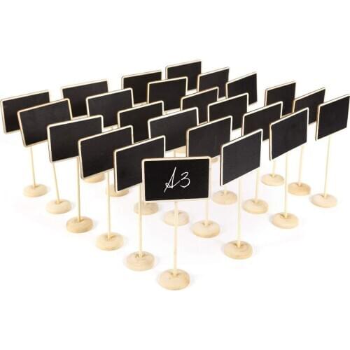 24 PCS mini blackboard writable erasable write message table number for wedding restaurant cafe bar