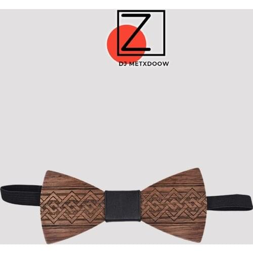ZDJMEITRXDOOW Wooden Bowknot Bow Tie Men Male Wedding Party Chinese Craving Wood Butterfly Neck Bow Tie Gravata