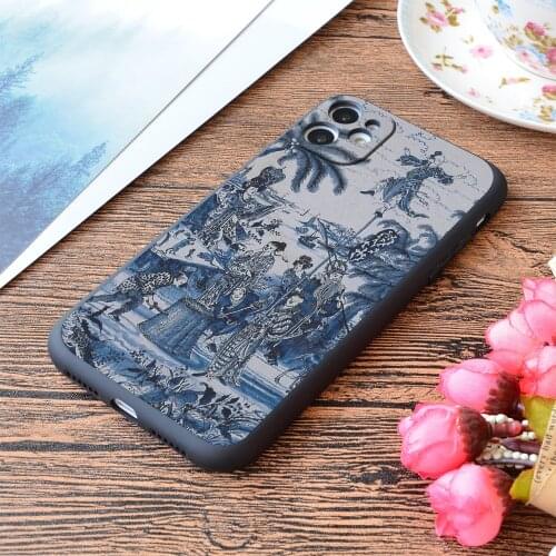 For iPhone 17Th Century Delftware Chinoiserie Print Soft Matt Apple iPhone Case