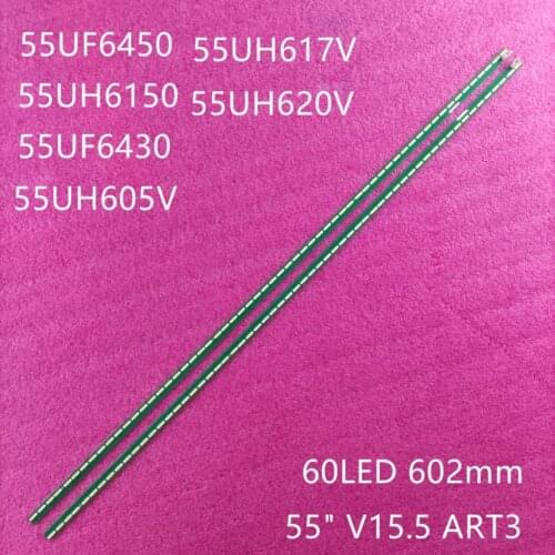 New 1set=2 PCS 60LED LED backlight strip for LG 55UF6450 55UH6150 55UF6430 6916L2318A 6916L2319A 6922L-0159A 55UH615V 55UF770V