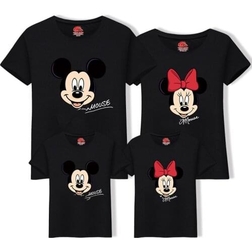 Family Matching Clothes Best Friend Tshirt Cartoon Mickey Printed T Shirt Family Look Mother Son Dad Daughter Matching outfits