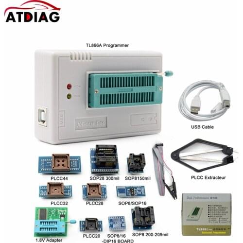 Original minipro TL866II Plus USB Universal BIOS nand flash 24 93 25 mcu Programmer+12 IC Adapters