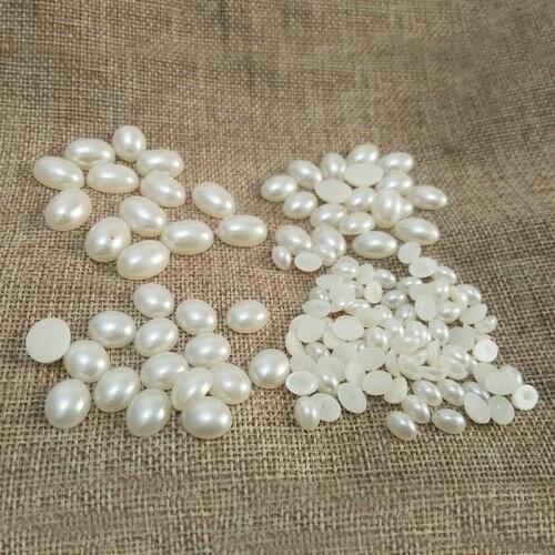 STENYA Oval Cabochon Cameo Flat Back Imitation Pearl Simulated Beads Mobile Case Decals Shoes Bag Glue On Bowknot Decoration