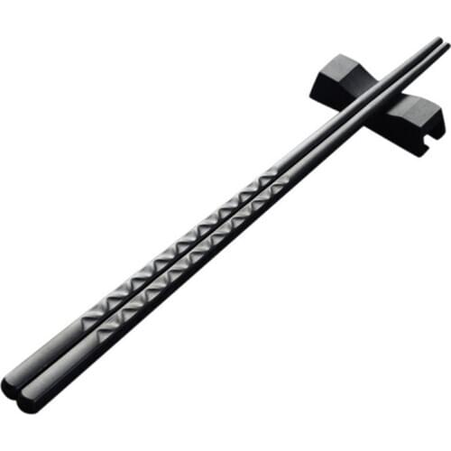 10 Pairs) Japanese Sushi Chopsticks Wood Gome Kitchen Hotel Reusable Black Chopsticks