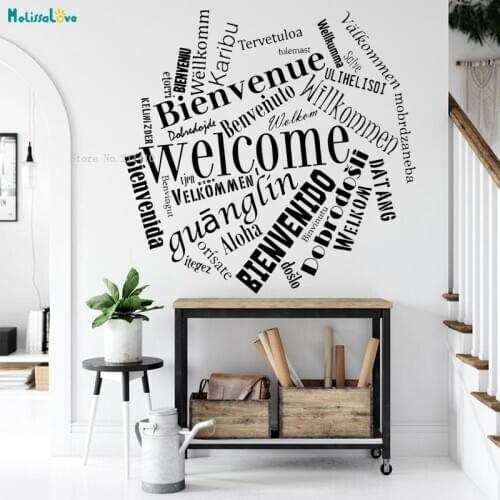 Welcome Text Words Phrases Sentences Letters Language Art Wall Decal Window Decor Vinyl Sticker Handmade YT3665