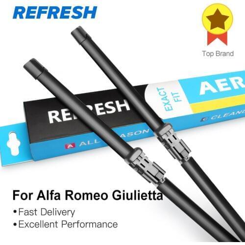 REFRESH Wiper Blades for Alfa Romeo Giulietta 940 Fit Push Button Arms 2010 2011 2012 2013 2014