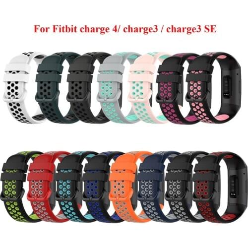JKER Soft Silicone Watch Band Strap For Fitbit Charge 4 Replacement Band For Fitbit Charge 3 Wristband Bracelet Watch Strap