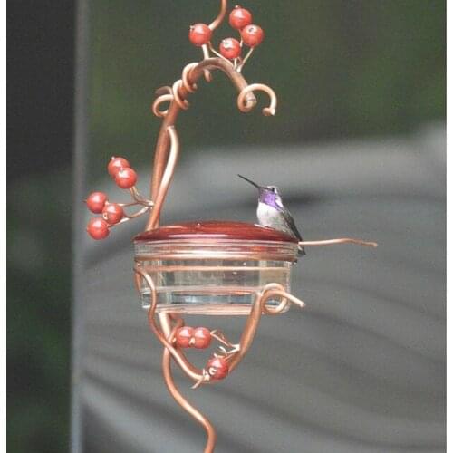 Garden Courtyard Bird Feeder Courtyard Tree Hanging Red Berries Hummingbird Feeder Garden Decoration Outdoor Feed The Birds #LR1