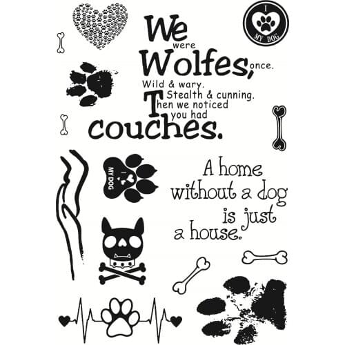 11x16 Black footprints Transparent Clear Stamps Silicone Seals for DIY scrapbooking photo album Card Making