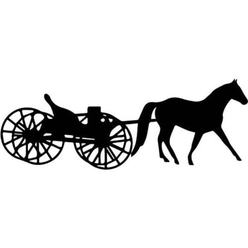 Old Beautiful Carriage, High Quality Stickers, Car Window Decoration, Personalized Pvc Waterproof Decals, Black/white, 17cm*6cm