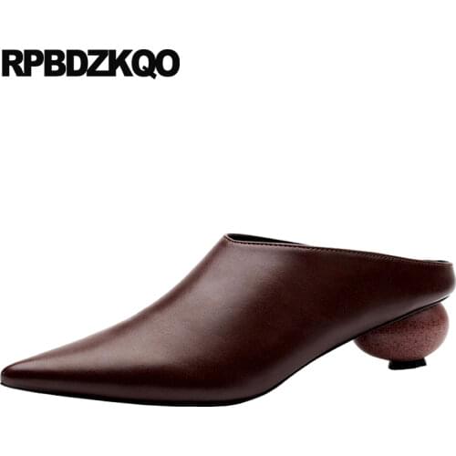 Women Pointed Toe Sandals Size 33 Strap White Suede Big Catwalk Pumps Black Low Heels Summer Shoes Kitten Medium Slingback Cool