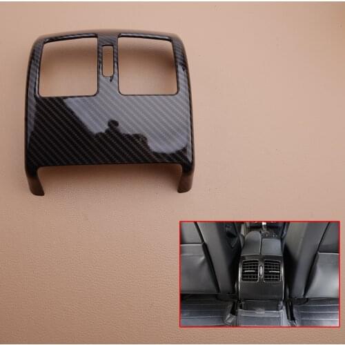 Carbon Fiber Look Rear Air Vent Outlet Frame Trim Cover Decoration Fit for Mercedes Benz C Class W204 2008-2010 2011 2012 2013