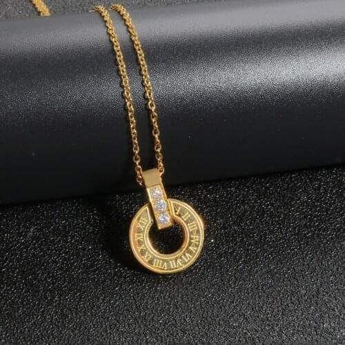 Luxury Brand Rome Pendant Stainless Steel Charm Men Women Necklaces Collier femme Wedding Party Necklaces Jewelry Gift