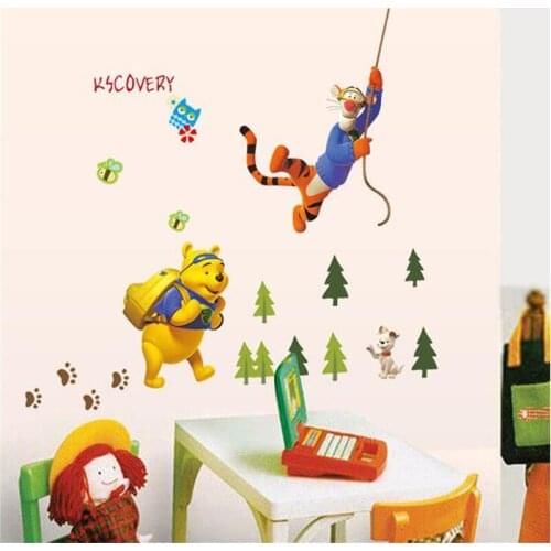 Vivid Cartoon Winnie the Pooh Wall Sticker Living Room Bedroom Wall Decor Art Mural Movie Poster wall stickers for kids rooms