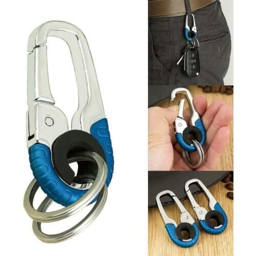Durable Keychain Stainless Steel Gourd Buckle Carabiner Key Chain Waist Belt Clip Anti-lost Buckle Hanging Retractable Keyring