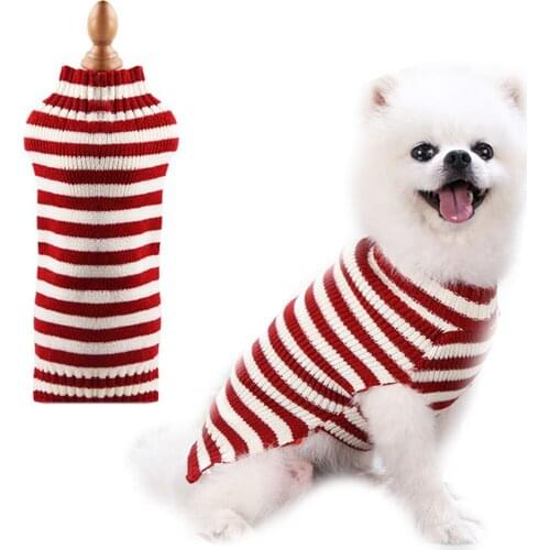 Winter Warm Dog Cat Sweater Fashion Striped Design Elk Elk Small and Medium-sized Dog Fighting Christmas Day Decorations