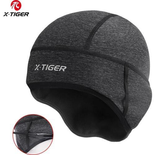X-TIGER Winter Thermal Fleece Cycling Cap Outdoor Sports Bicycle Cap Man Winter Windproof Running Skiing Head Hat MTB Bike Caps