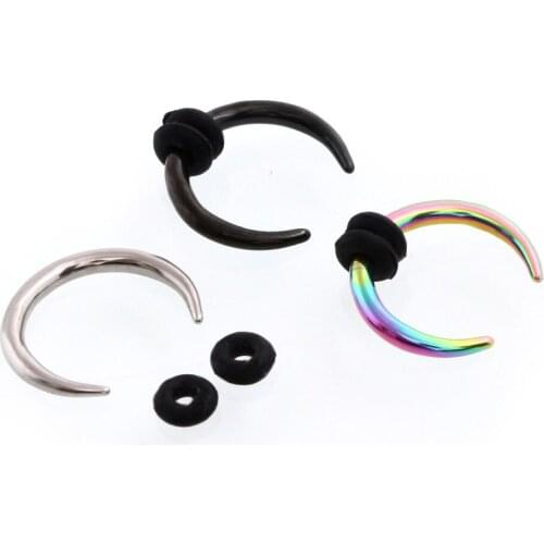 1PC Steel Septum Clickers Nose Hoops Nose Rings Septum Nose Rings Horseshoe Hoop Ear Taper Cuvved Bars 16G 14G Sex Body Jewelry