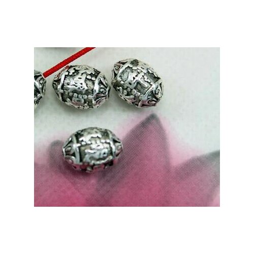 10pcs/1lot Tibetan Silver Oval six-character beads Antique Loose Bead Spacer Connectors for DIY Jewelry Making bracelet