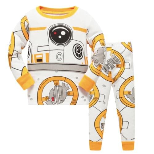 2PCS Kids Baby Pajamas Set Toddler Kid Boys Plane Pijamas Long Sleeve Pyjamas set Tops Long Pants Sleepwear 3-8 Y