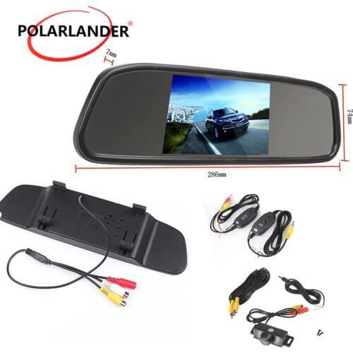 2 Ways Video Input 4.3 Inch TFT LCD 480 x 234 Resolution Car Monitor with Night Vision Rearview Camera